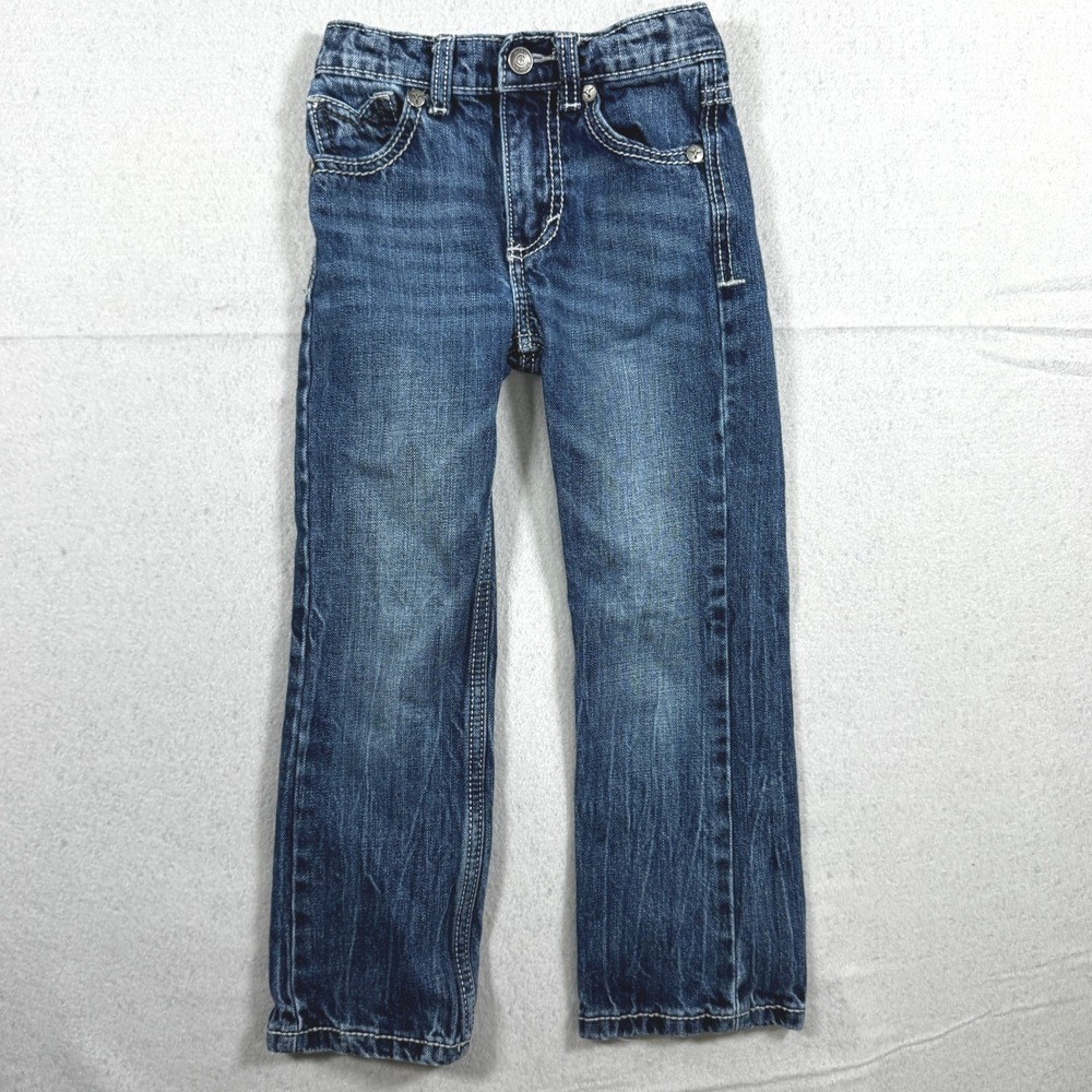 Wrangler 20X Boys 6 Straight Leg Jeans Med Wash Western Cowboy Y2K Rodeo Country